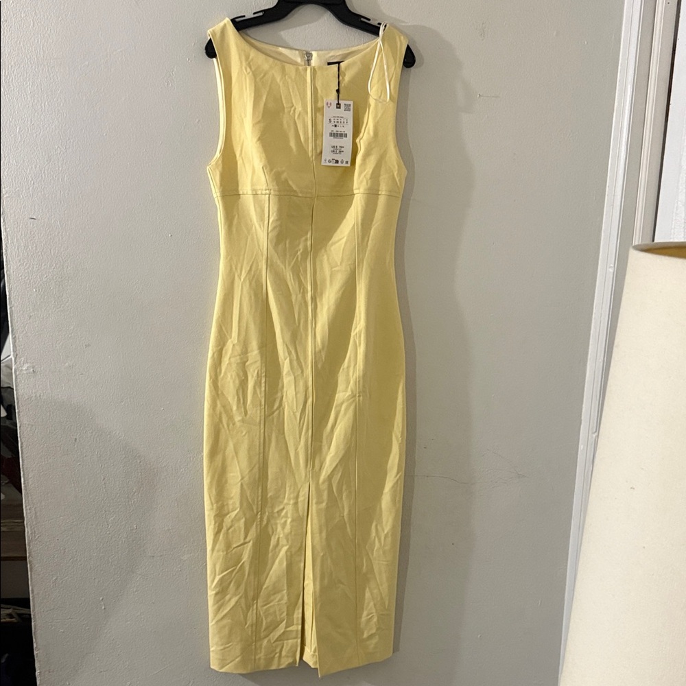 Zara Yellow Midi Dress